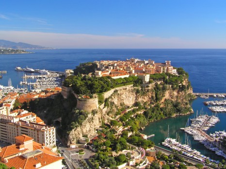 Majestic view of the castle in Monaco